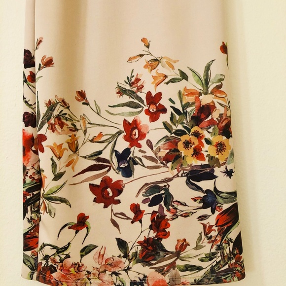 Olive tree/Papaya Scuba Digital print dress - Picture 4 of 8